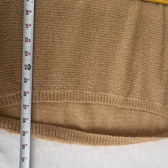 Splendid Colorblock Loose Fit‎ Knit Cowl Neck Tunic Sweater Cream Tan Women L - Picture 9 of 11
